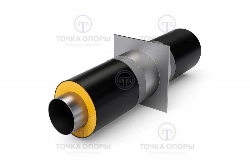 Неподвижная опора трубопроводов в ППУ изоляции с полиэтиленовой (ПЭ) оболочкой укороченные